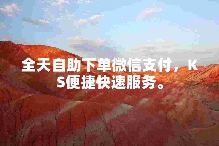 全天自助下单微信支付，KS便捷快速服务。