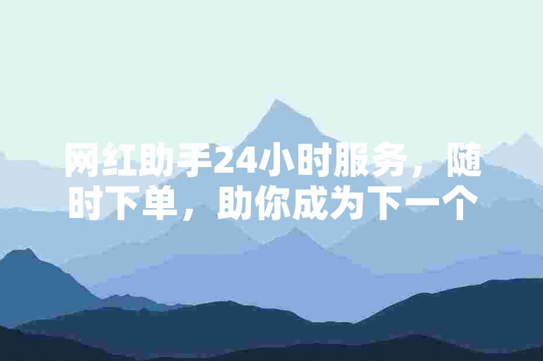 网红助手24小时服务，随时下单，助你成为下一个热门网红！