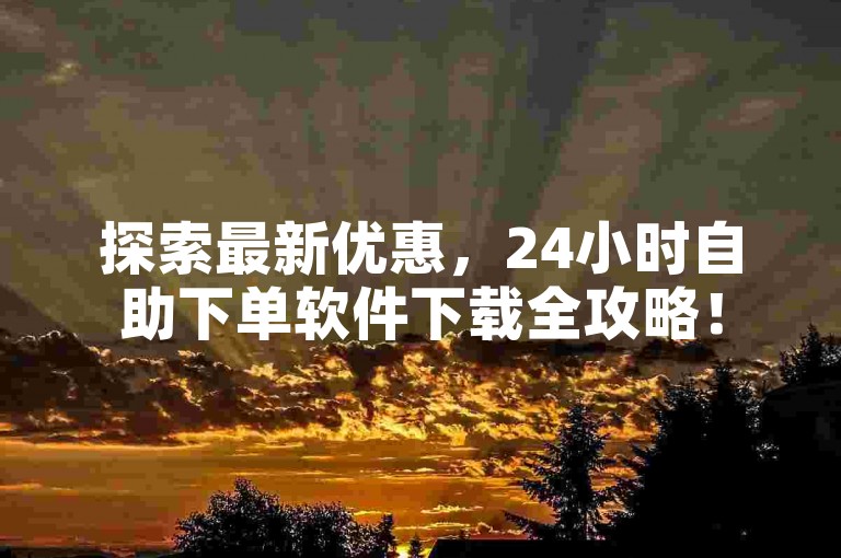 探索最新优惠，24小时自助下单软件下载全攻略！