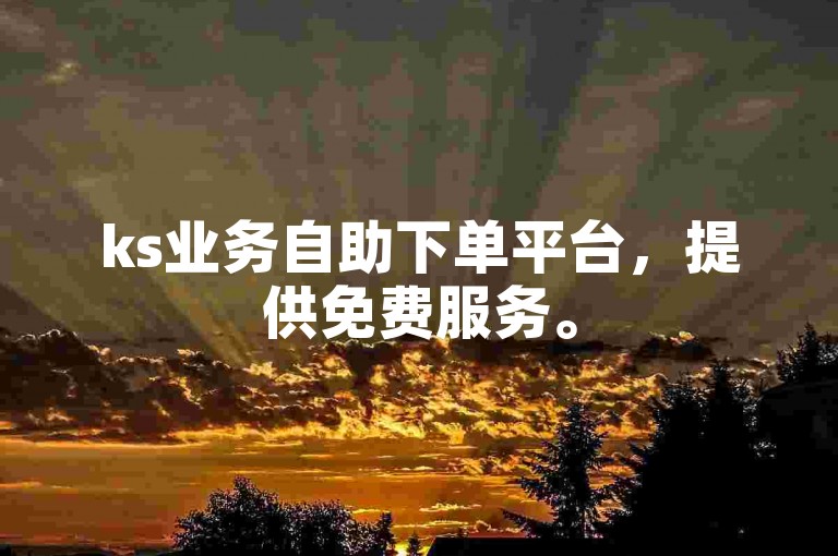 ks业务自助下单平台，提供免费服务。