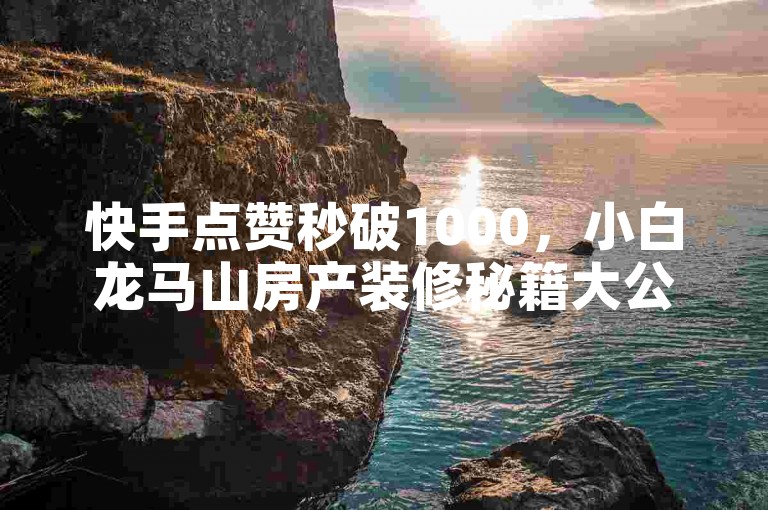 快手点赞秒破1000，小白龙马山房产装修秘籍大公开！