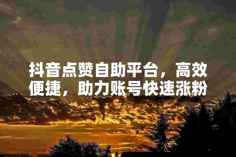 抖音点赞自助平台，高效便捷，助力账号快速涨粉。