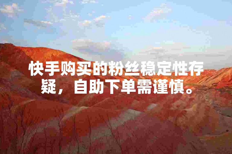 快手购买的粉丝稳定性存疑，自助下单需谨慎。