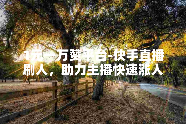 1元一万赞平台-快手直播刷人，助力主播快速涨人气。