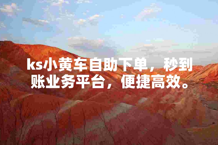 ks小黄车自助下单，秒到账业务平台，便捷高效。