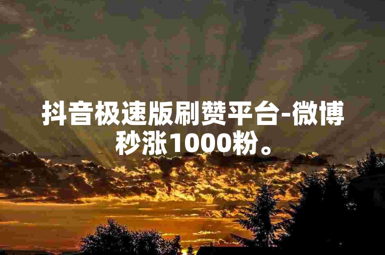 抖音极速版刷赞平台-微博秒涨1000粉。