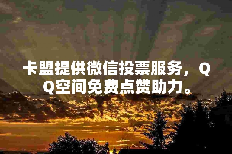 卡盟提供微信投票服务，QQ空间免费点赞助力。