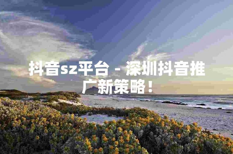 抖音sz平台 - 深圳抖音推广新策略！