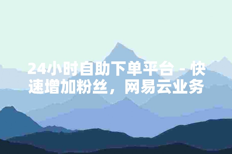 24小时自助下单平台 - 快速增加粉丝，网易云业务轻松购。