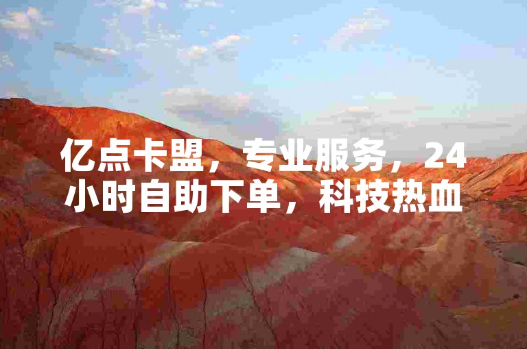 亿点卡盟，专业服务，24小时自助下单，科技热血重燃！