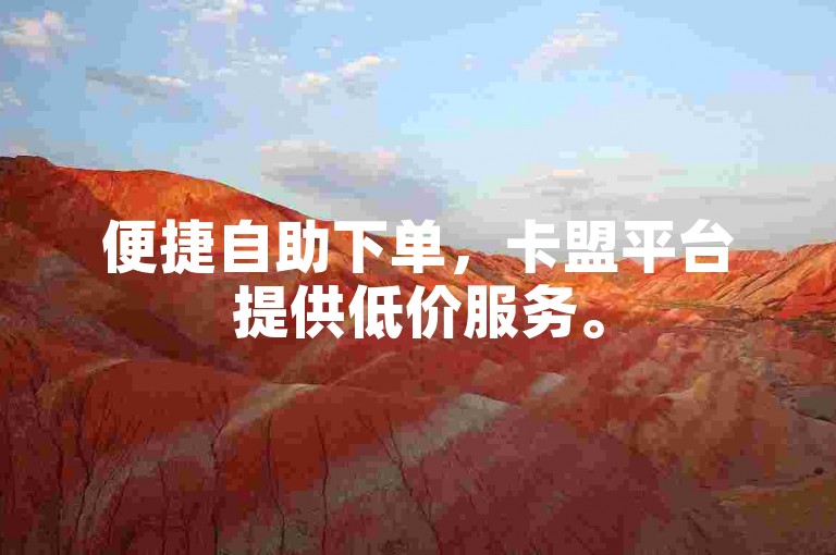 便捷自助下单，卡盟平台提供低价服务。