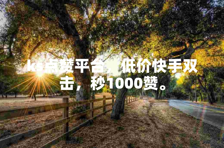 ks点赞平台，低价快手双击，秒1000赞。