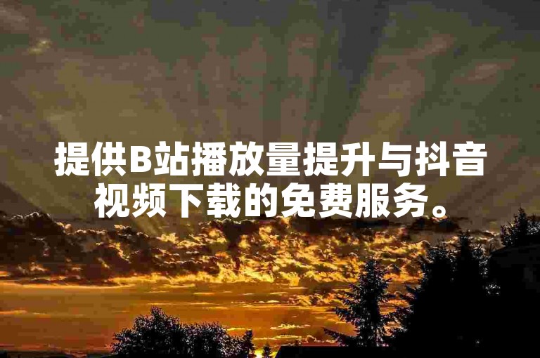 提供B站播放量提升与抖音视频下载的免费服务。