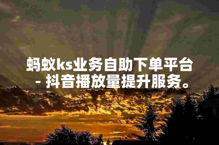 蚂蚁ks业务自助下单平台 - 抖音播放量提升服务。