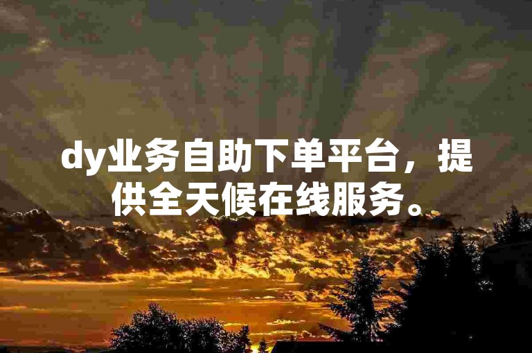 dy业务自助下单平台，提供全天候在线服务。