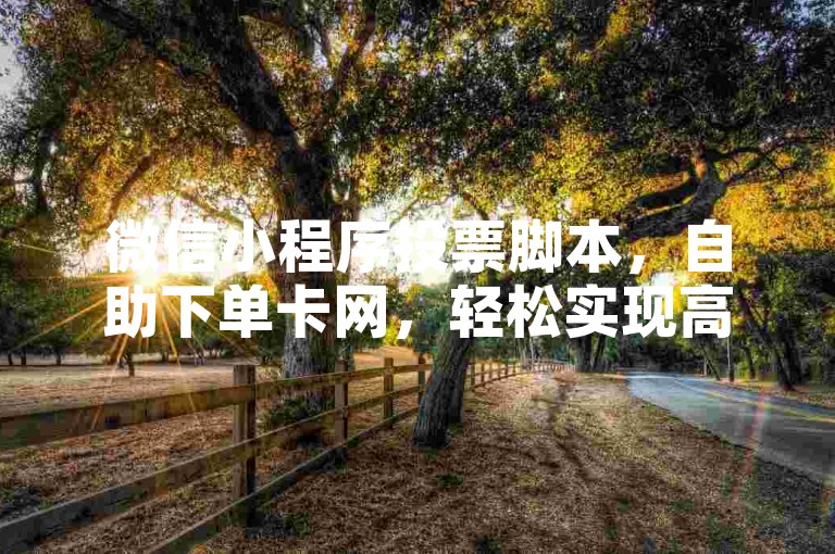 微信小程序投票脚本，自助下单卡网，轻松实现高效投票。