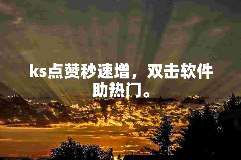 ks点赞秒速增，双击软件助热门。
