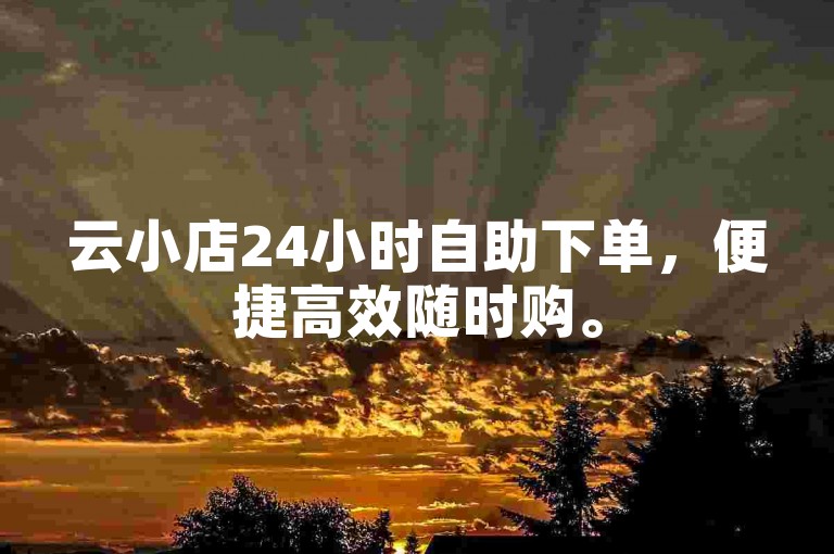 云小店24小时自助下单，便捷高效随时购。