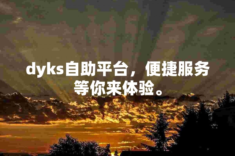 dyks自助平台，便捷服务等你来体验。