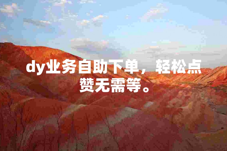 dy业务自助下单，轻松点赞无需等。