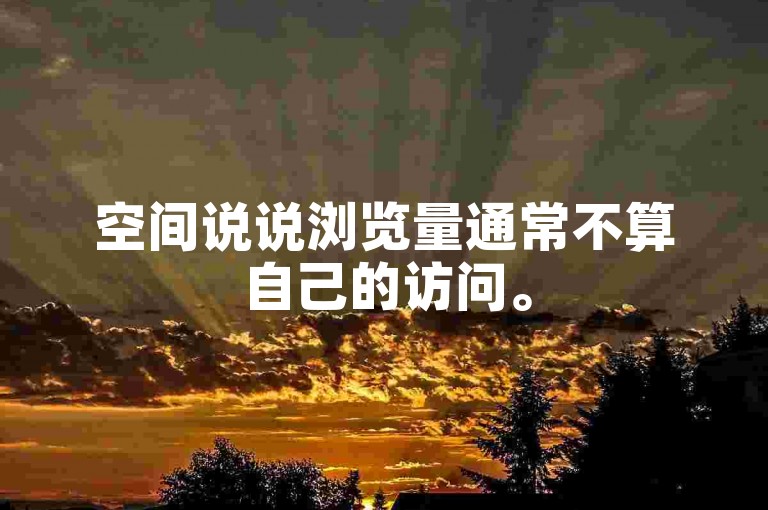 空间说说浏览量通常不算自己的访问。