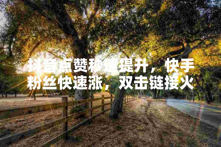 抖音点赞秒速提升，快手粉丝快速涨，双击链接火热来袭！