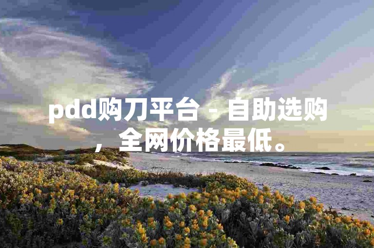 pdd购刀平台 - 自助选购，全网价格最低。
