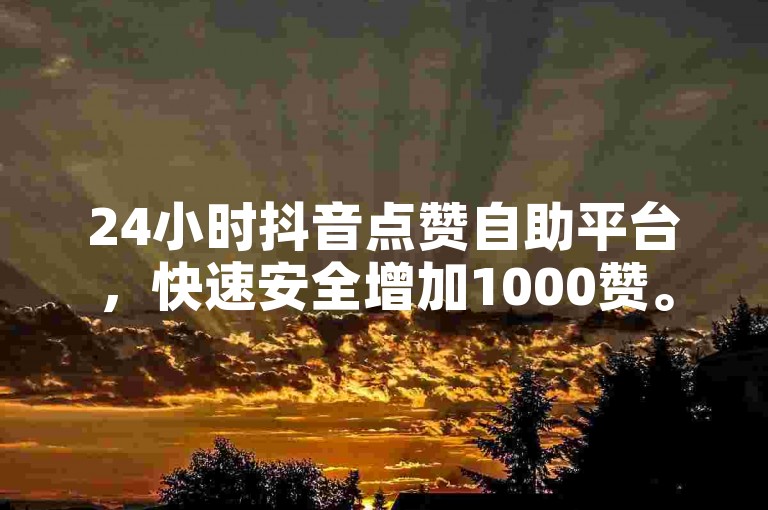 24小时抖音点赞自助平台，快速安全增加1000赞。