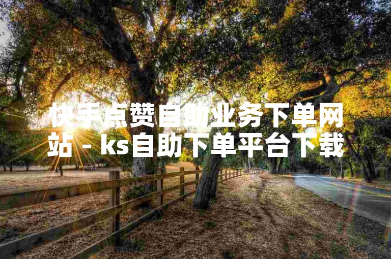 快手点赞自助业务下单网站 - ks自助下单平台下载