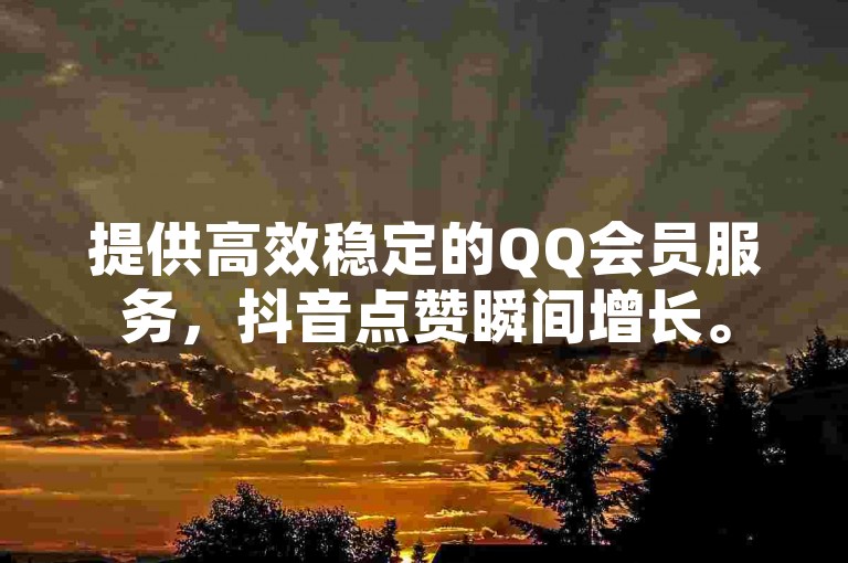 提供高效稳定的QQ会员服务，抖音点赞瞬间增长。