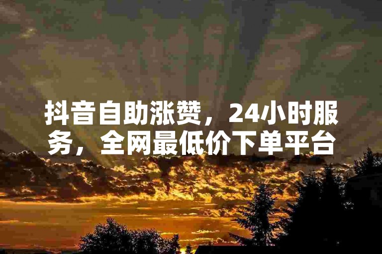 抖音自助涨赞，24小时服务，全网最低价下单平台。