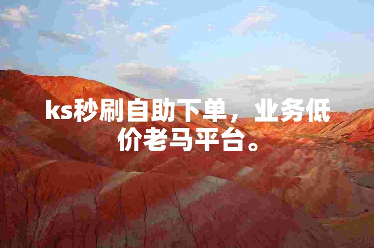 ks秒刷自助下单，业务低价老马平台。