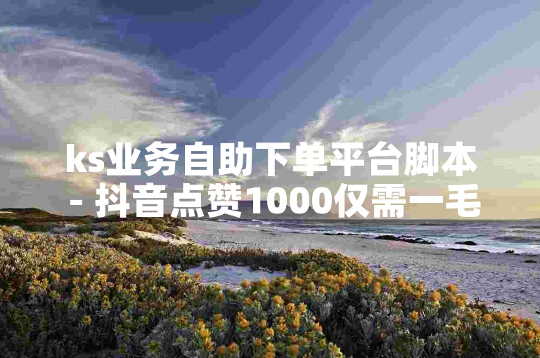 ks业务自助下单平台脚本 - 抖音点赞1000仅需一毛