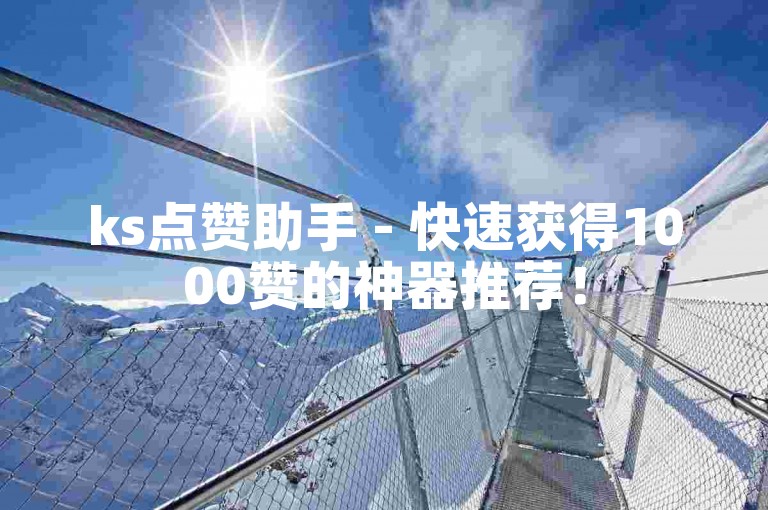 ks点赞助手 - 快速获得1000赞的神器推荐！