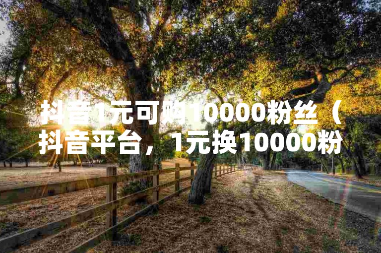 抖音1元可购10000粉丝（抖音平台，1元换10000粉）。