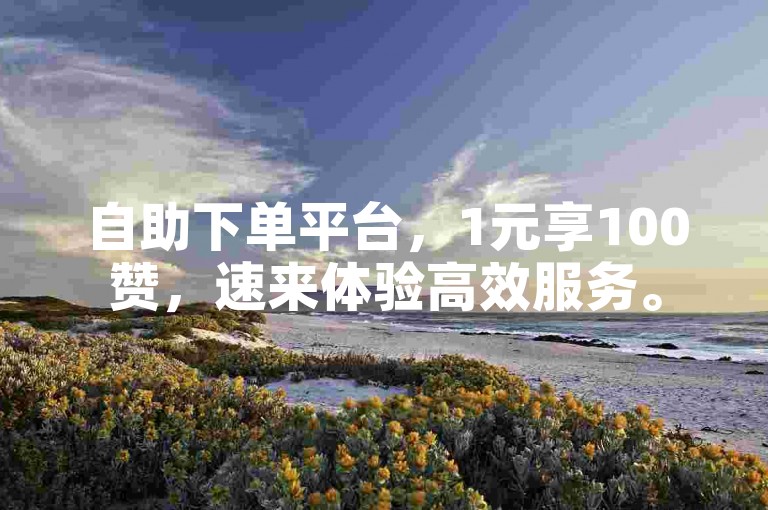 自助下单平台，1元享100赞，速来体验高效服务。