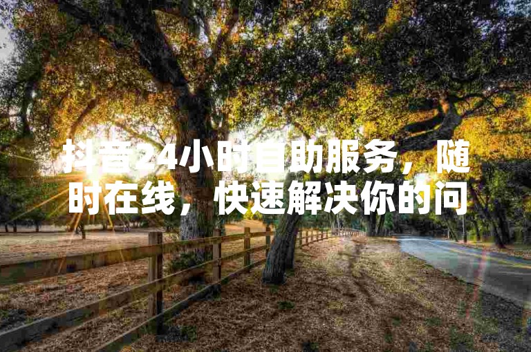 抖音24小时自助服务，随时在线，快速解决你的问题！