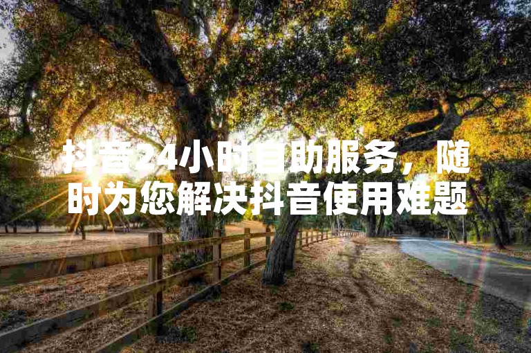 抖音24小时自助服务，随时为您解决抖音使用难题。