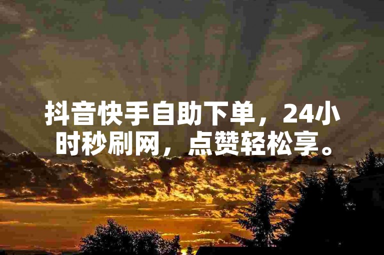 抖音快手自助下单，24小时秒刷网，点赞轻松享。