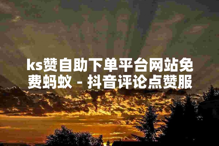 ks赞自助下单平台网站免费蚂蚁 - 抖音评论点赞服务