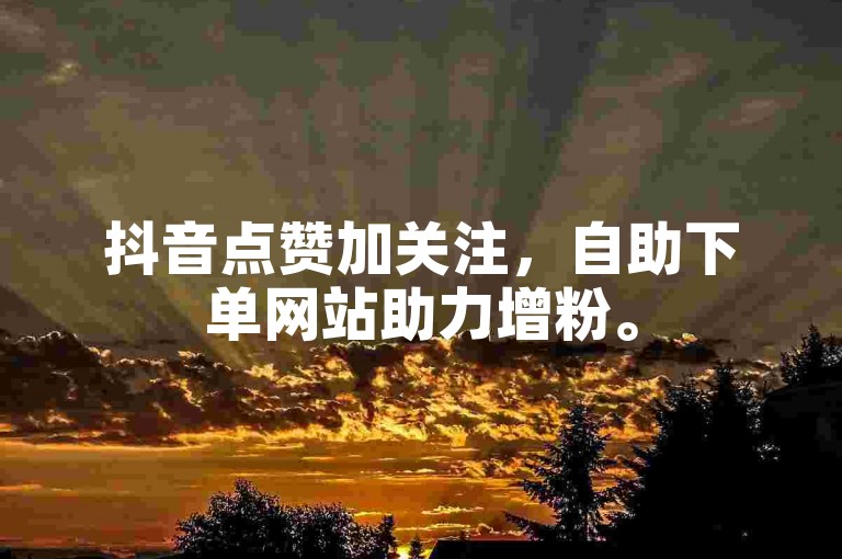 抖音点赞加关注，自助下单网站助力增粉。