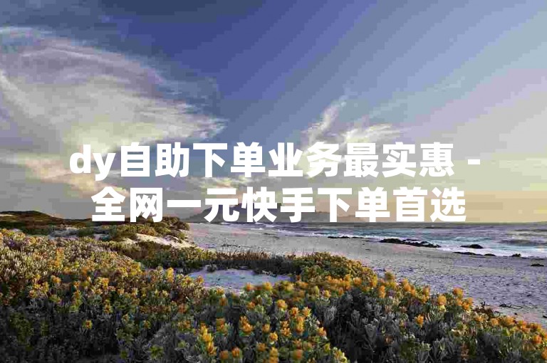 dy自助下单业务最实惠 - 全网一元快手下单首选