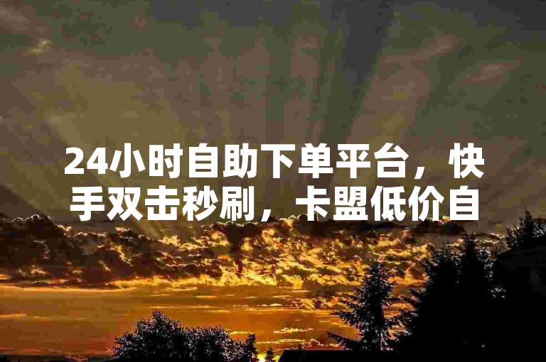 24小时自助下单平台，快手双击秒刷，卡盟低价自助服务。