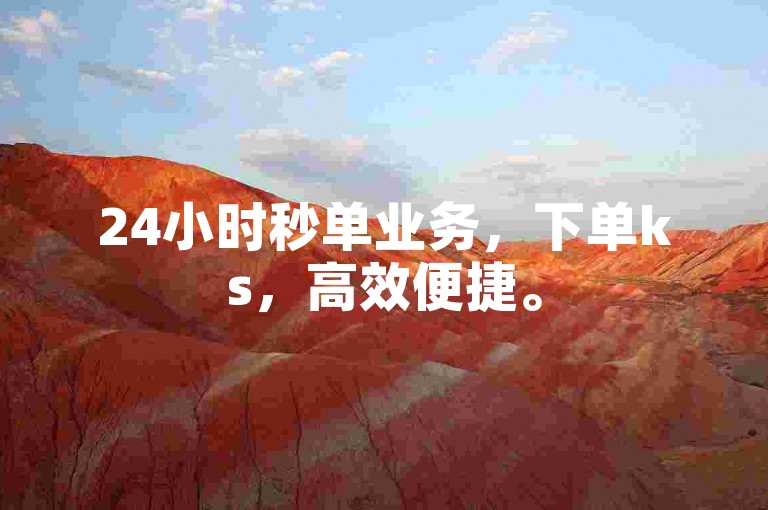 24小时秒单业务，下单ks，高效便捷。