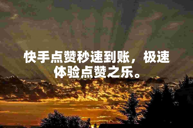 快手点赞秒速到账，极速体验点赞之乐。