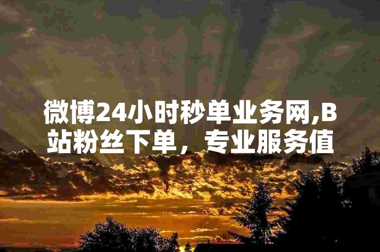 微博24小时秒单业务网,B站粉丝下单，专业服务值得信赖。