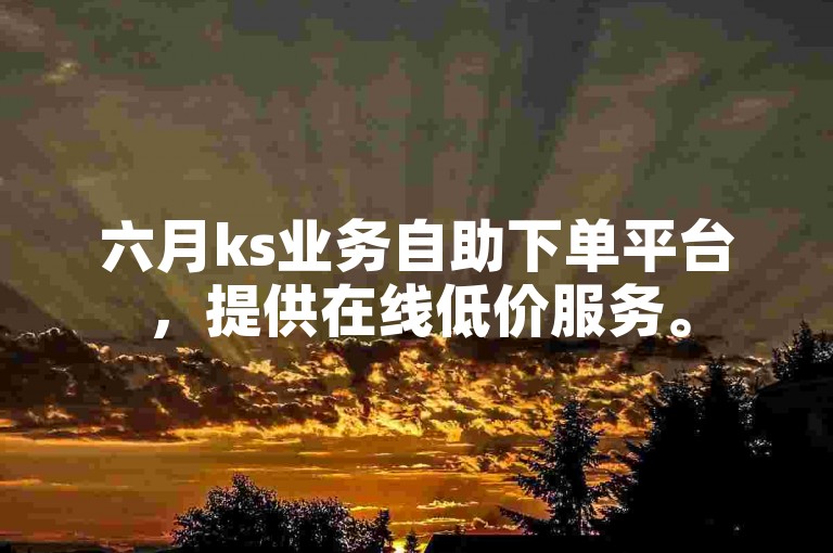 六月ks业务自助下单平台，提供在线低价服务。