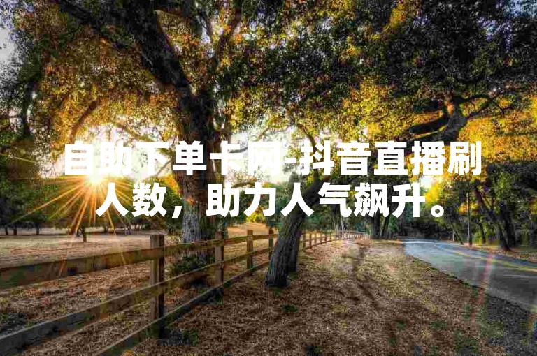 自助下单卡网-抖音直播刷人数，助力人气飙升。