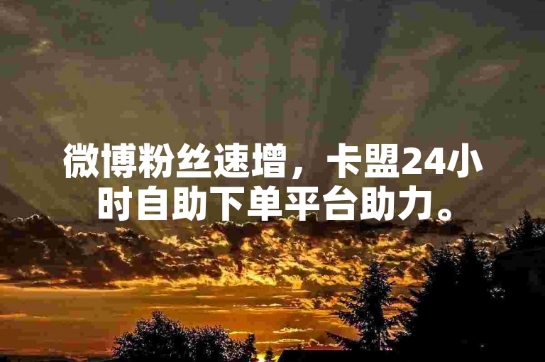 微博粉丝速增，卡盟24小时自助下单平台助力。
