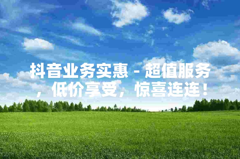 抖音业务实惠 - 超值服务，低价享受，惊喜连连！